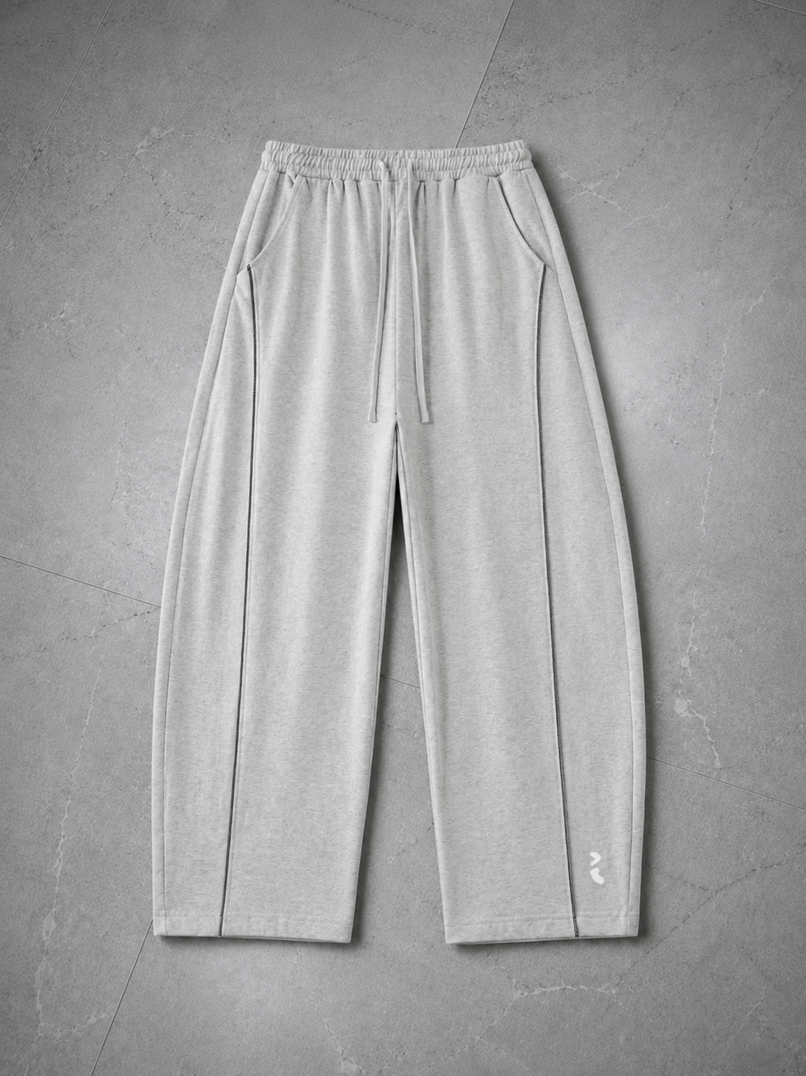 Heavyweight Barrel Leg Sweatpants — Flower Gray