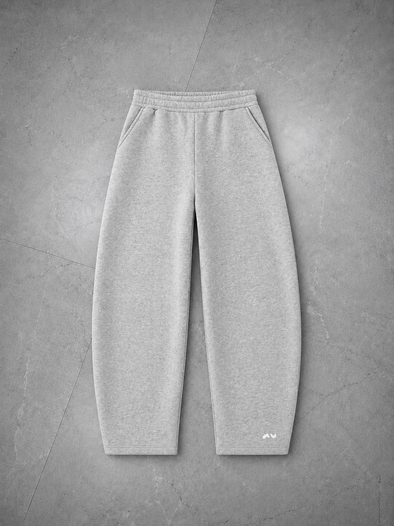 Barrel Leg Sweatpants — Flower Gray
