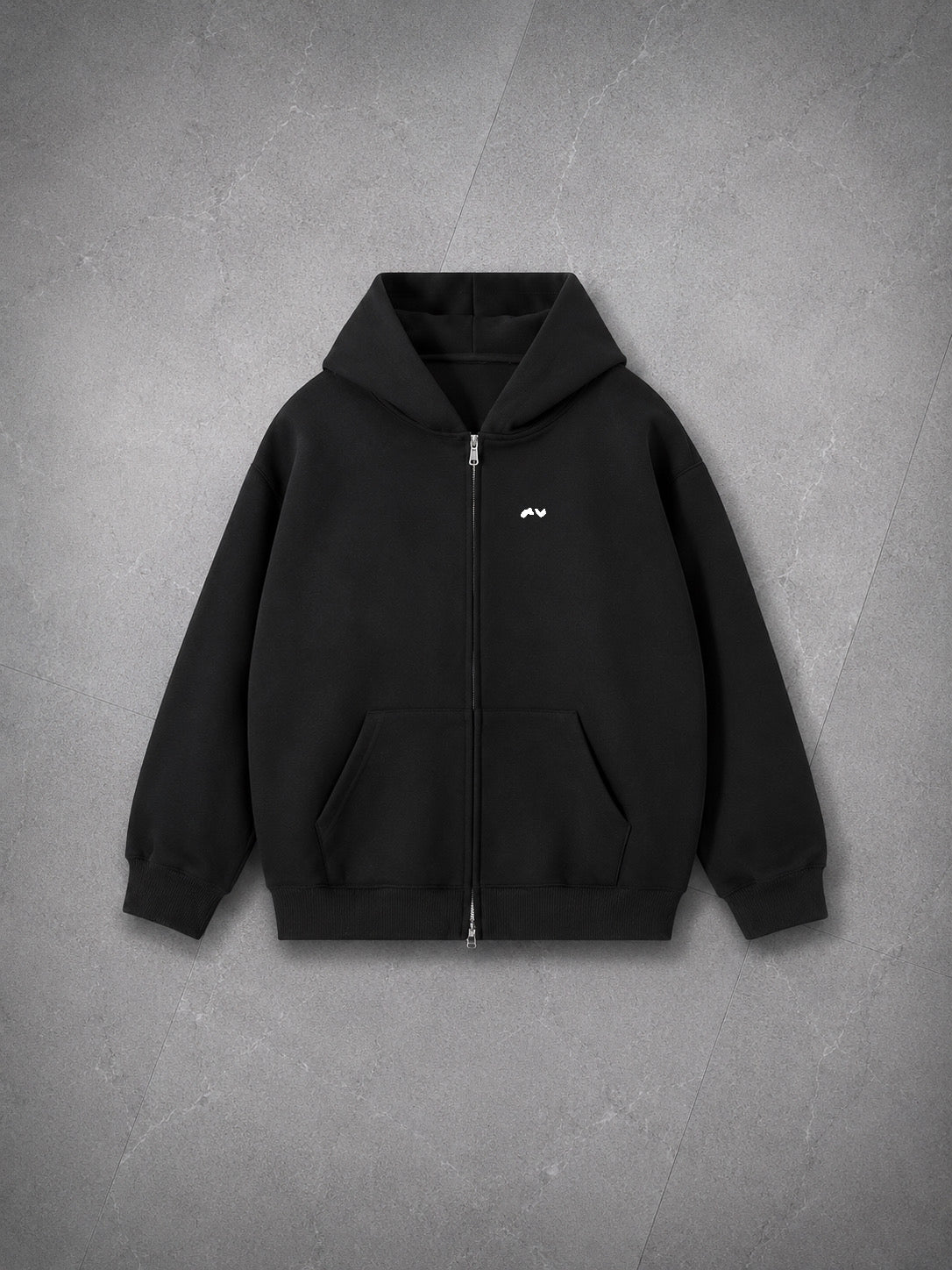 Essential Heavyweight Zip Hoodie — Black