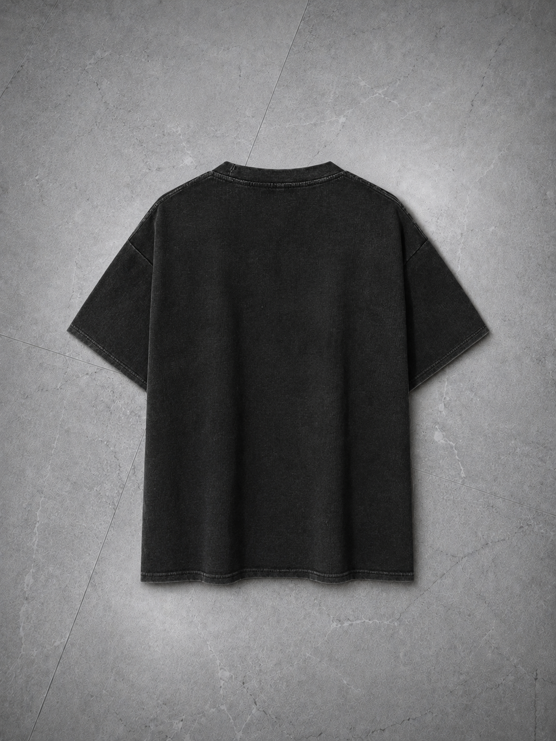 Mineral Wash Waffle Knit Tee — Black