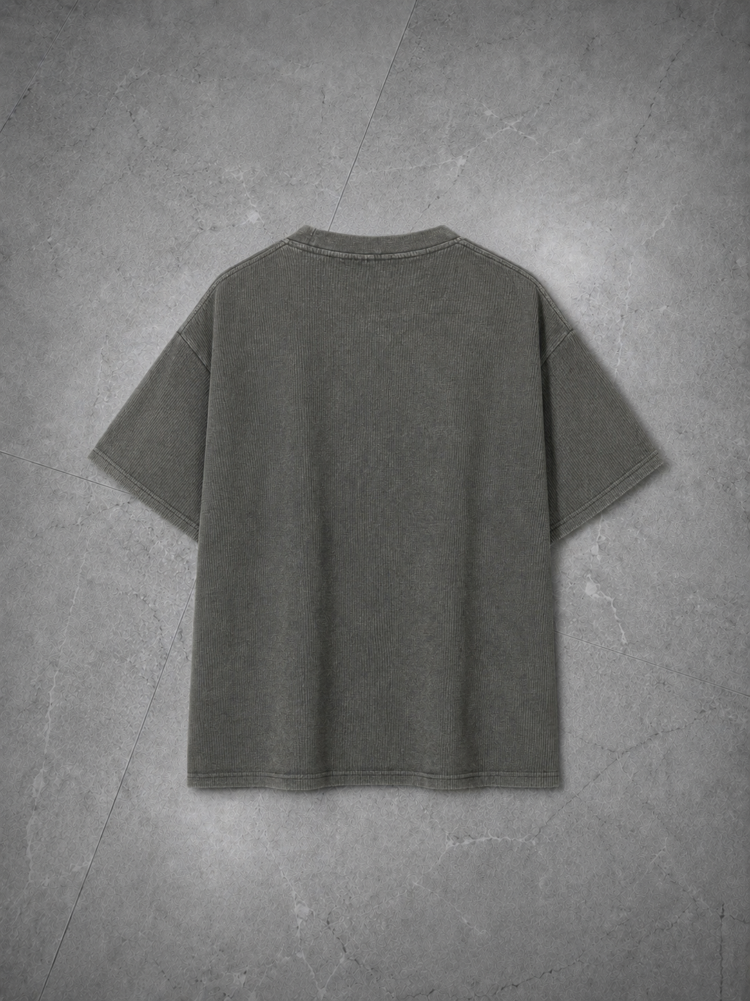 Mineral Wash Waffle Knit Tee — Gray