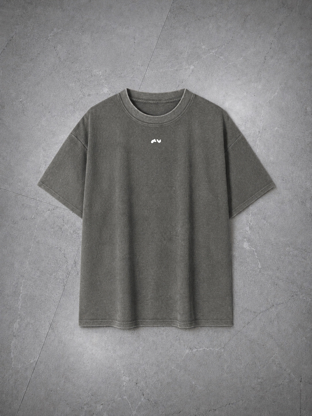 Mineral Wash Waffle Knit Tee — Gray